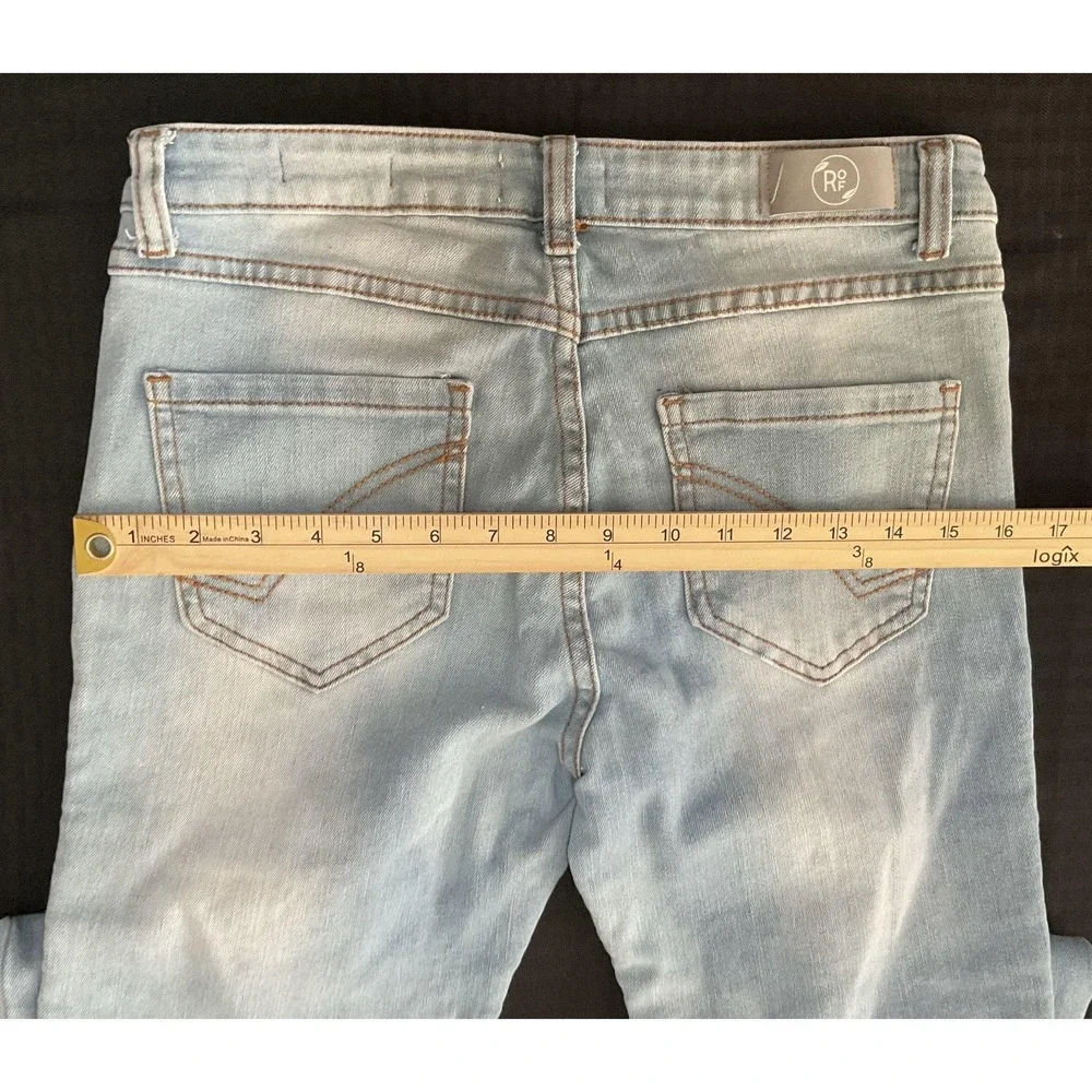 Ring Of Fire Jeans Boys 16 Slim Light Wash Blue Moto Biker‎ Skinny Stretch Denim